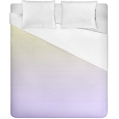 Cream Yellow To Pale Violet Linear Gradient Duvet Cover (california King Size) by GradientsOmbre