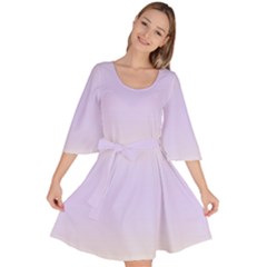 Cream Yellow To Pale Violet Bilinear Gradient Velour Kimono Dress by GradientsOmbre