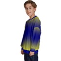 Electric Yellow To Navy Blue Bilinear Gradient Kids  Crewneck Sweatshirt View2