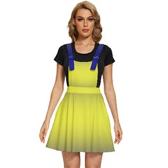 Navy Blue To Electric Yellow Bilinear Gradient Apron Dress by GradientsOmbre