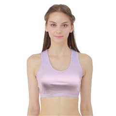 Pale Violet To Pale Pink Linear Gradient Sports Bra With Border by GradientsOmbre