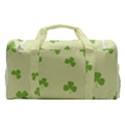 green leaves pattern Sports Gym Duffle Bag with Shoe Compartment View2
