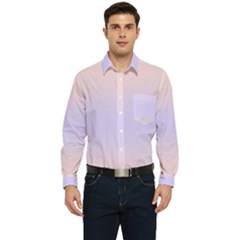 Pale Pink To Pale Violet Bilinear Gradient Men s Long Sleeve Pocket Shirt  by GradientsOmbre