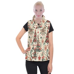 Christmas Tree Snow Women s Button Up Vest by Bedest