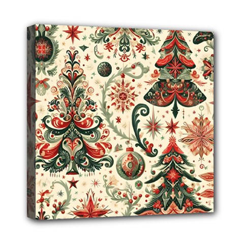 Christmas Tree Snow Mini Canvas 8  X 8  (stretched) by Bedest
