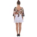 Christmas Tree Snow Tie Back Butterfly Sleeve Chiffon Top View2