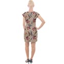 Leaves Pattern Teal Seamless Fall Cap Sleeve Bodycon Dress View2