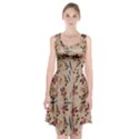 Leaves Pattern Teal Seamless Fall Racerback Midi Dress View1
