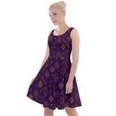 Moon Stars Pattern Knee Length Skater Dress by Sabxi