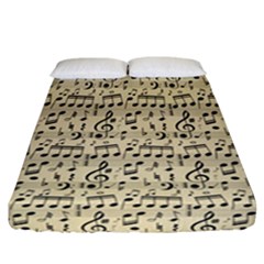Music Melody Notes Sheet Music Fitted Sheet (california King Size) by Sabxi