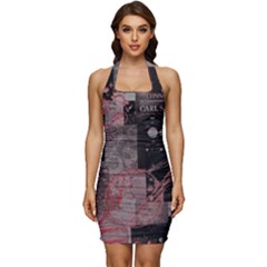 Aesthetic , Aesthetic, Dark Sleeveless Wide Square Neckline Ruched Bodycon Dress by kyorashop23