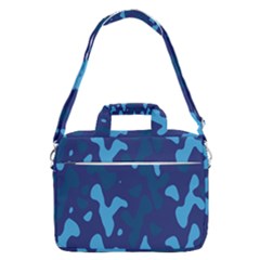 Blue Camouflage Pattern Macbook Pro 15  Shoulder Laptop Bag by kyorashop23