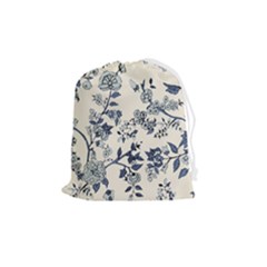 Blue Vintage Background Drawstring Pouch (medium) by kyorashop23