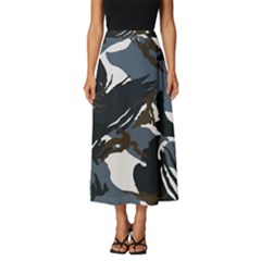 Blue Winter Camouflage, Military Camouflage Classic Midi Chiffon Skirt by kyorashop23