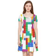 Colorful Bricks, Bricks, Colorful Inside Out Cap Sleeve Dress by kyorashop23