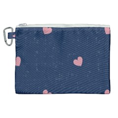 Corazones, Blue, Pattern Canvas Cosmetic Bag (xl) by kyorashop23