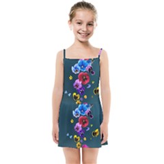 Falling Flowers, Art, Coffee Cup Kids  Summer Sun Dress by kyorashop23
