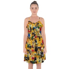 Lego People, Games Ruffle Detail Chiffon Dress by kyorashop23