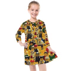 Lego People, Games Kids  Quarter Sleeve Shirt Dress by kyorashop23