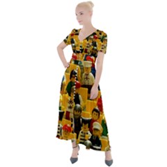 Lego People, Games Button Up Short Sleeve Maxi Dress by kyorashop23