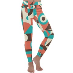 Retro Colorful Background, Retro Abstraction Kids  Lightweight Velour Classic Yoga Leggings by kyorashop23