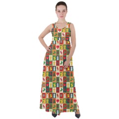 Template Christmas Pattern Empire Waist Velour Maxi Dress by Proyonanggan