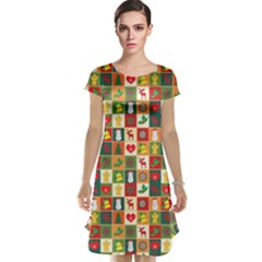 Template Christmas Pattern Cap Sleeve Nightdress by Proyonanggan