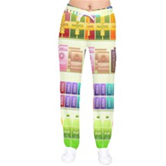 Supermarket Shelf Products Snacks Women Velvet Drawstring Pants by Cemarart
