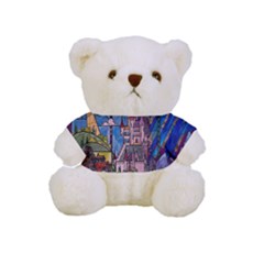 Castle Building Stained Glass Full Print Tee For Cuddly Teddy Bear by Cemarart