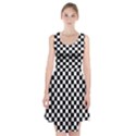 Pattern Checkered Squares Black White Pattern Racerback Midi Dress View1