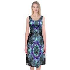 Round Wreath Midi Sleeveless Dress by Sabxi