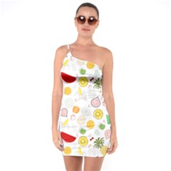 Pattern Seamless Texture Fruit One Shoulder Ring Trim Bodycon Dress by Sabxi