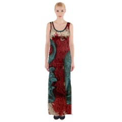 Cranes Thigh Split Maxi Dress by bestdesignintheworld