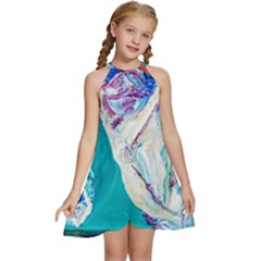 Sailing Boat Kids  Halter Collar Waist Tie Chiffon Dress by bestdesignintheworld