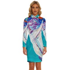 Sailing Boat Long Sleeve Shirt Collar Bodycon Dress by bestdesignintheworld