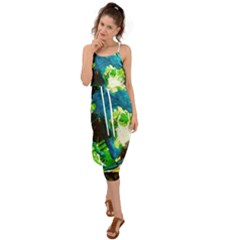 Avocado Waist Tie Cover Up Chiffon Dress by bestdesignintheworld