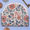 Retro Scandinavian Nordic Flowers Pattern Horseshoe Style Canvas Pouch View1