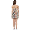 Retro Scandinavian Nordic Flowers Pattern Short Frill Dress View4