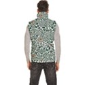 Retro Scandinavian Nordic Flowers Pattern 5 Men s High Neck Button Up Puffer Vest View4