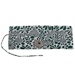 Retro Scandinavian Nordic Flowers Pattern 5 Roll Up Canvas Pencil Holder (s) by violetheavensky