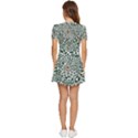 Retro Scandinavian Nordic Flowers Pattern 5 V-Neck High Waist Chiffon Mini Dress View4