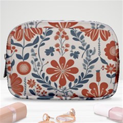 Retro Scandinavian Nordic Flowers Pattern 3 Make Up Pouch (small) by violetheavensky