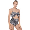 Gothic Leaf Pattern 5 Scallop Top Cut Out Swimsuit View1