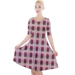 Retro 60s 50s Plaid Pattern 2 Quarter Sleeve A-line Dress by violetheavensky