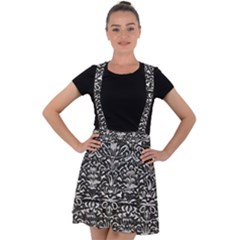 Gothic Leaf Pattern 2 Velvet Suspender Skater Skirt by violetheavensky