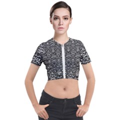 Gothic Leaf Pattern 2 Short Sleeve Cropped Jacket by violetheavensky