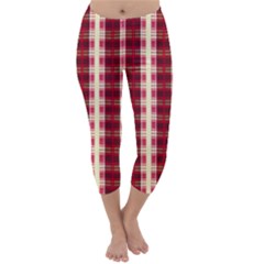 Retro 60s 50s Plaid Pattern 4 Capri Winter Leggings  by violetheavensky