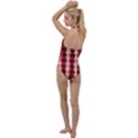 Retro 60s 50s Plaid Pattern 4 Go with the Flow One Piece Swimsuit View2