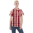Retro 60s 50s Plaid Pattern 4 Women s Short Sleeve Pocket Shirt View1