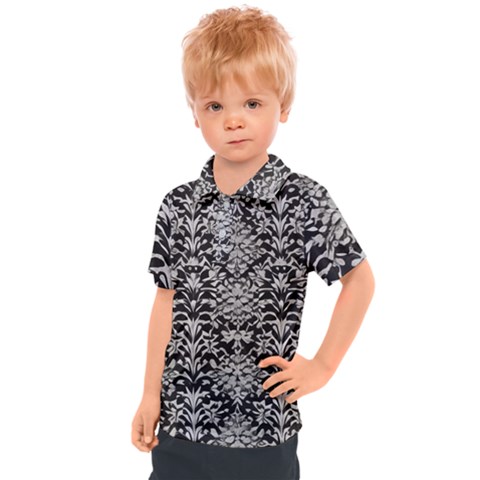 Gothic Leaf Pattern 4 Kids  Polo T-shirt by violetheavensky